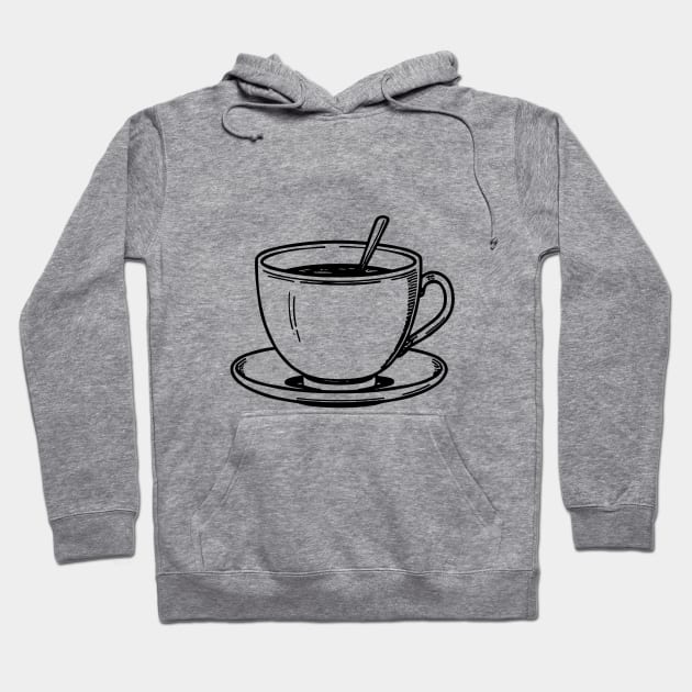 Line art of an old coffee cup Hoodie by design/you/love